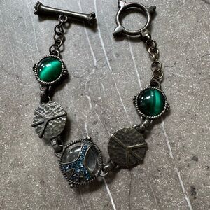 Lucky Brand Green and Silver Bracelet NWOT